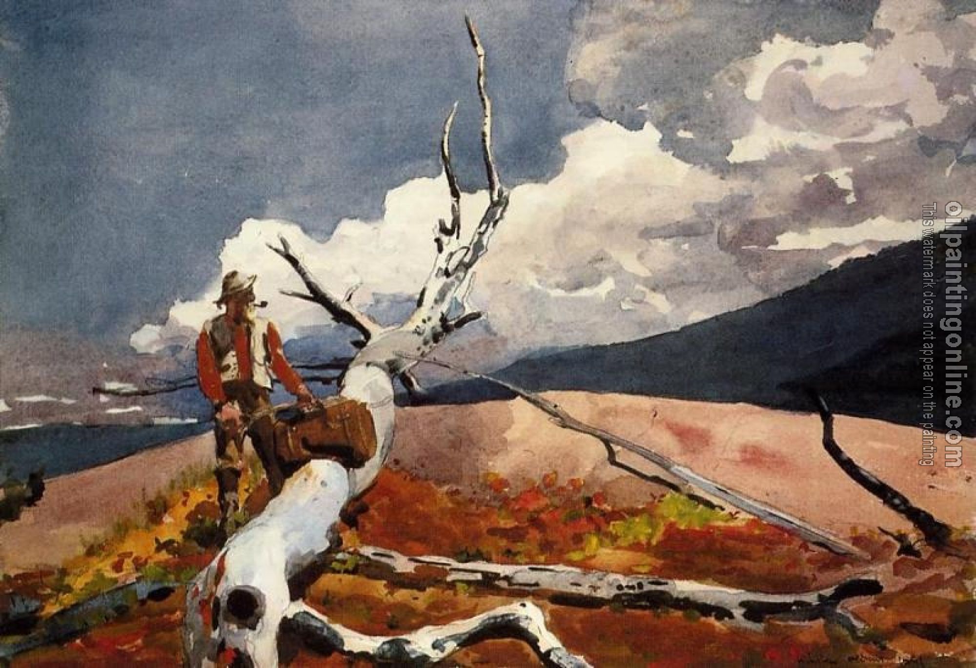 Homer, Winslow - Woodsman and Fallen Tree